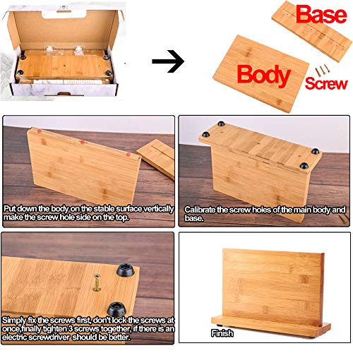 Bamboo Knife Block Kitchen Wood Knife Holder Knife Organizer