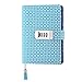 JunShop Lattice Locking Journal Diary Loose Leaf Password Diary A6 PU Leather Journal Secret Diary with Lock Lined Combination Lock Journal Diary (Blue)