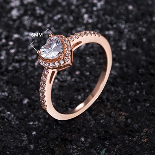 MDFUN Luxurious Rose Plated Cubic Zirconia Infinity Love Solitaire Promise Eternity Ring (6)