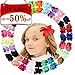 25 PCS Hair Bows 6 inch Grosgrain Ribbon Boutique Hair Bow Clips for Girls