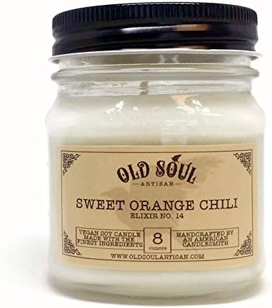 Day of the Dead - Orange Chili Pepper Scented Vegan Soy Candle Halloween Dia De Los Muertos - 9 oz