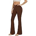 Aoliks Crossover Flare Leggings for Women,High Waisted Bootcut Yoga Pants Workout Bell Bottom Leggings