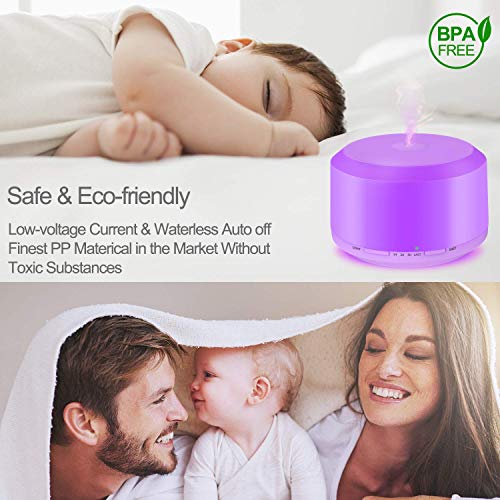 Neloodony Essential Oil Diffuser, 450ml Aromatherapy Diffusers for