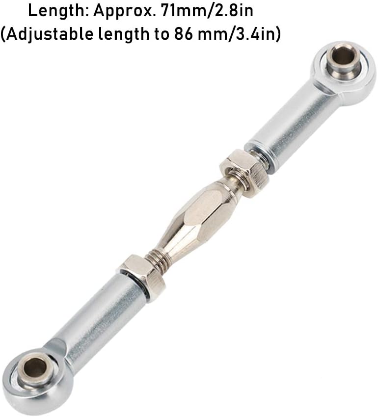 Tbest RC Pull Rod, 6Pcs Adjustable Servo Links Tie Rod Aluminum Alloy Turnbuckle Rod Linkage Set for RC Hobby Car Model(Silver),Small - Image 5