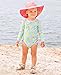 RuffleButts Baby/Toddler Girls Long Sleeve One Piece Swimsuit - Pineapple Paradise with UPF 50+ Sun Protection - 2T