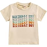 KEKEMI Birthday Boy Shirt Toddler Baby Boys Birthday Party T-Shirt Cute Letter Print 1st 2nd 3rd 4th 5th Birthday Gift Tees