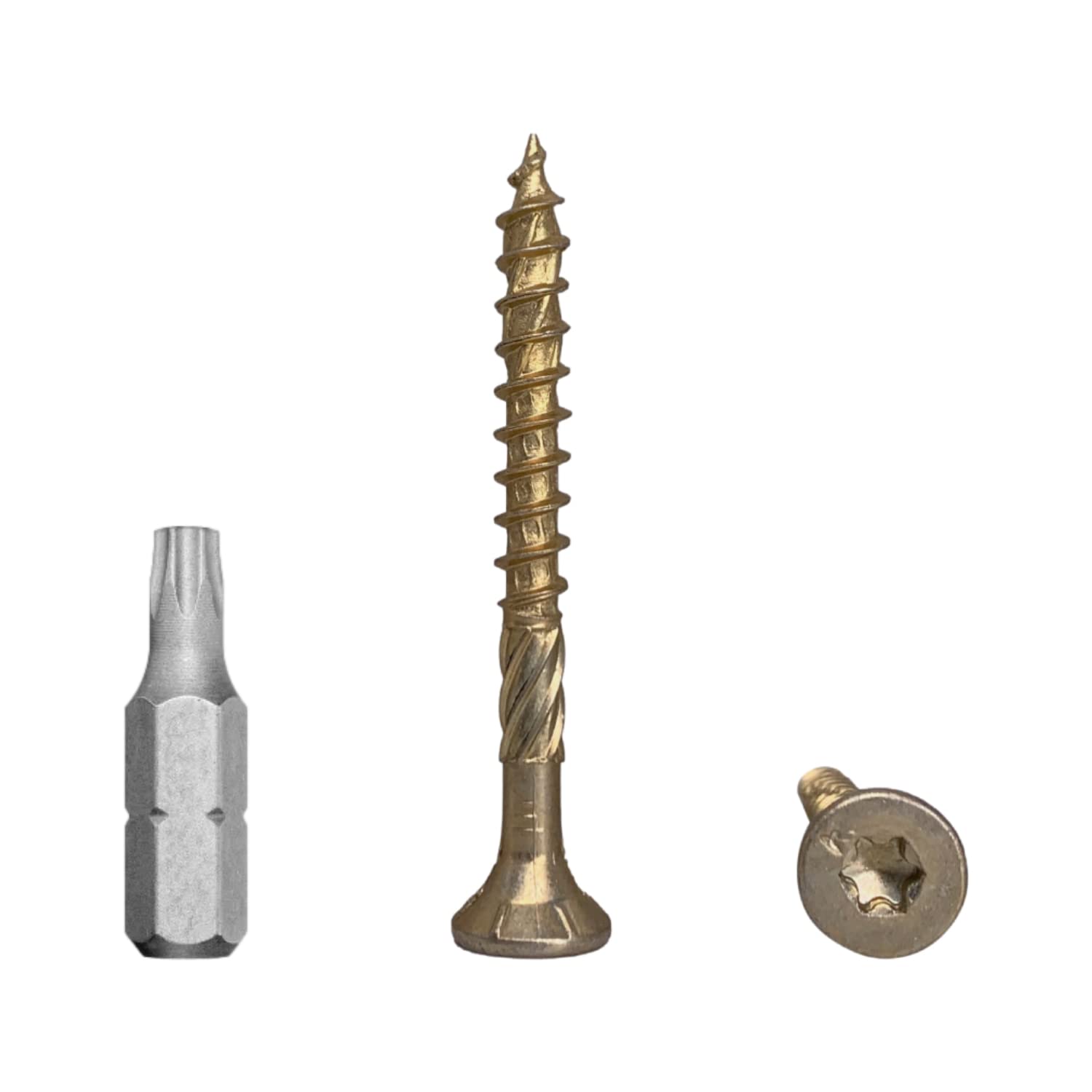 (Pack of 150 pcs) Universal Yellow Zinc Plated Steel 5.0 x 50 mm Wood Screws, Torx Head, Countersunk Head, Chipboard Screws (150, 5.0 x 50 mm)