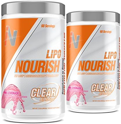 Interval Nutrition Lipo Nourish Clear Pink Lemonade - All Natural Stimulant Free Fat Burner Formula - 60 Servings (2 Pack)