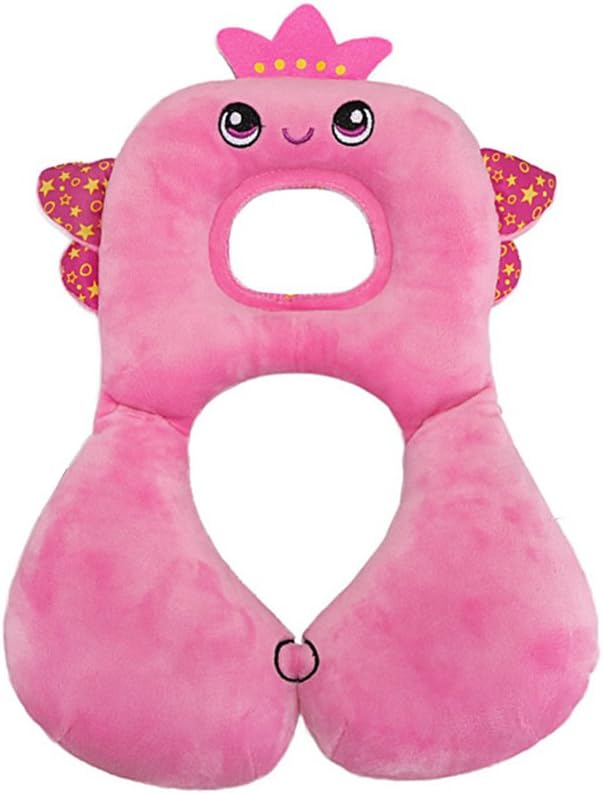 Inchant Baby Toddler Head and Neck Support for Car seat/Stroller, Soft and Comfortable Cartoon Animal Children Travel Headrest,1-4 Years Old Baby Gift (Pink Angel)