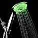 Luminex by PowerSpa 7-Color 4-Setting LED Handheld Shower Head with Air Jet LED Turbo Pressure-Boost Nozzle Technology. 7 vibrant LED colors change automatically every few seconds