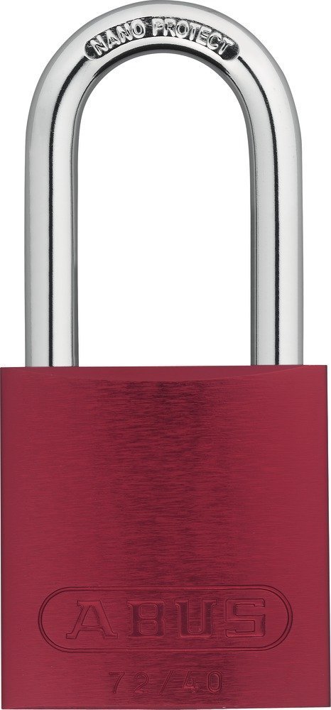 ABUS Padlock 72/40HB40 with high Shackle - Lightweight Titanium Material with high Corrosion Protection - Including 2 Keys - Security Level 6 - red — image 1
