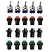 Aoyoho 15Pcs Off/ON Thread SPST Latching Type Push Button Switch and 5Pcs ON/ON 2 Position DPDT Toggle Switch