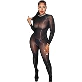 KIZOIEJE Women's Oil Shiny Bodystocking 5D Sheer Full Body Stocking Sexy Lingerie Outfits Clubwear