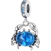 MEETCCY Animal Bead Charm Bracelets for Women Sterling Silver New Enamel Parrot Animal Charm and Pink Flamingo Charms for Bracelets (Turtle Beads Charm)