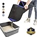 WePet Cat Litter Mat, Kitty Litter Trapping Mat, Large Size, Honeycomb Double Layer, No Phthalate, Urine Waterproof, Easy Clean, Scratch Scatter Control, Catcher Box Pads Rug Carpet 30x23 Inch Black