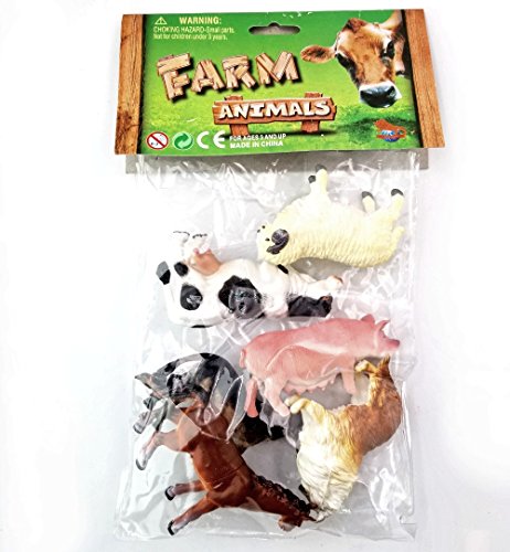 JZK 6X Sortiert Mini-Bauernhoftierfiguren Spielzeug Set für kleine Kinder Spielsets, Miniatur Collie-Hund Schwein Kuh Pferd Schaf Esel Simulation, Badespielzeug Geburtstagsgeschenk für Jungen Mädchen – Bild 6