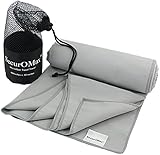 Microfiber Travel Sports Towel (Large 30 x 60 Inch) with Portable Mesh Bag - Soft Absorbent Lightweight, Quick Dry & Drying - Best for Camping, Hiking, Beach, Bath, Yoga, Swimming Pool & Gym