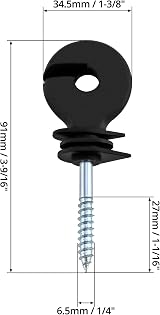 QWORK 20Pcs Electric Fencing Ring Insulators Steel Plastic Screw-In Wood Post view 6