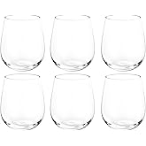 KOXIN-KARLU Classic 18-ounce Acrylic Stemless Wine Glasses, Unbreakable Mixed Drinkware Plastic Tumbler, set of 6 Clear