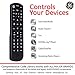 GE Universal Remote Control for Samsung, Vizio, Lg, Sony, Sharp, Roku, Apple TV, TCL, Panasonic, Smart TVs, Streaming Players, Blu-Ray, DVD, 3-Device, Black, 34927
