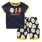 CNBABY Boys Short Pajamas Food or Shark Car Little Kids PJS Sets 100% Cotton