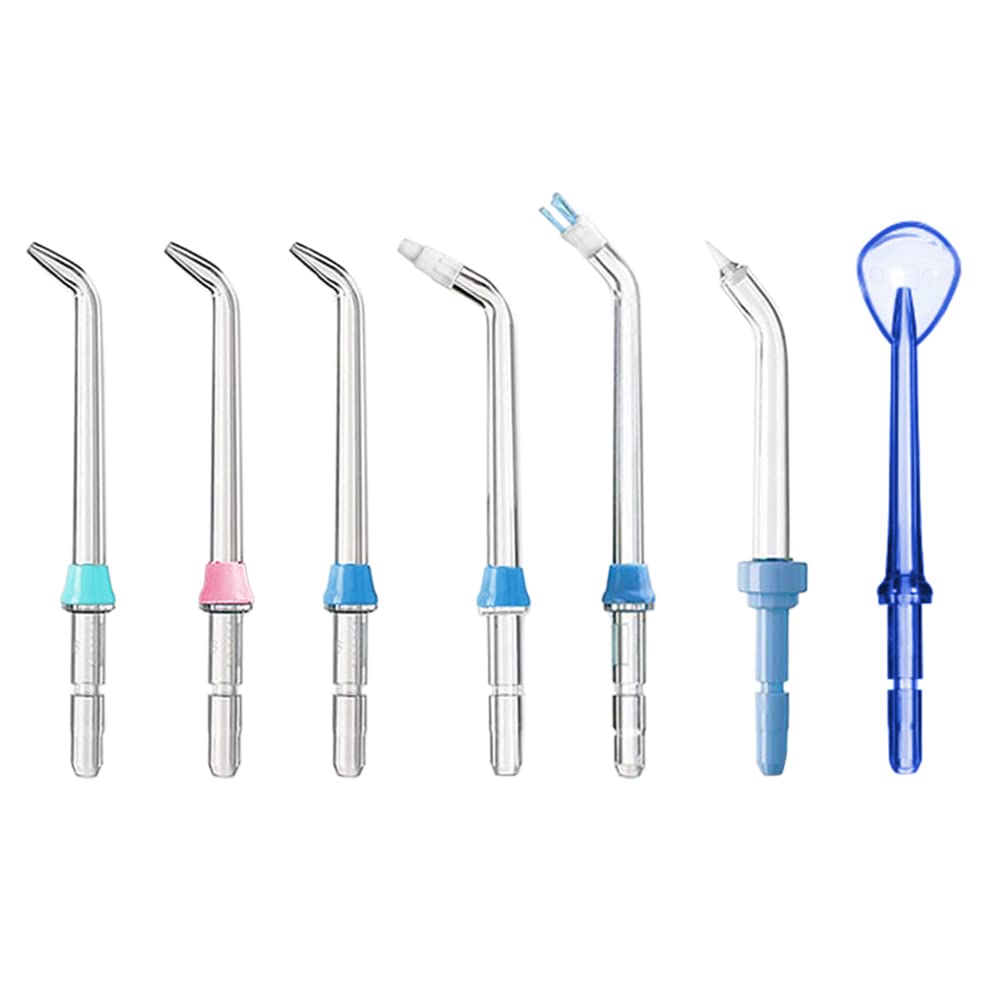Jerilla 7pcs Oral Irrigator Nozzle Set Replacement Jet Tips Compatible with Waterpik Water Flosser WP-100 WP-250 WP-450 WP-560 WP-660 WP-811 WP-900 WP-940