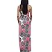 FCYOSO Women's Casual Floral Print O-Neck Sleeveless Long Maxi Dress