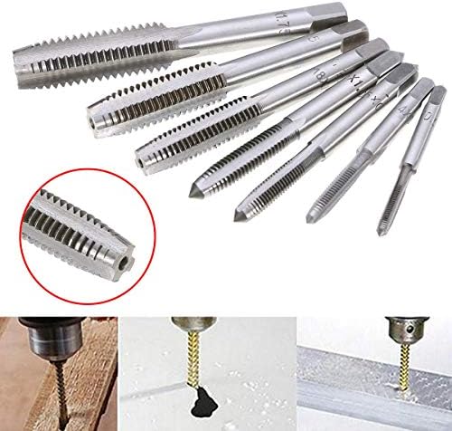 JPONLINE New 7pcs/set M3-M12 HSS Metric Tapper Right Hand Thread Tap Tool 0.5mm-1.75mm Pitch For Home Tools HIGHT QUALITY
