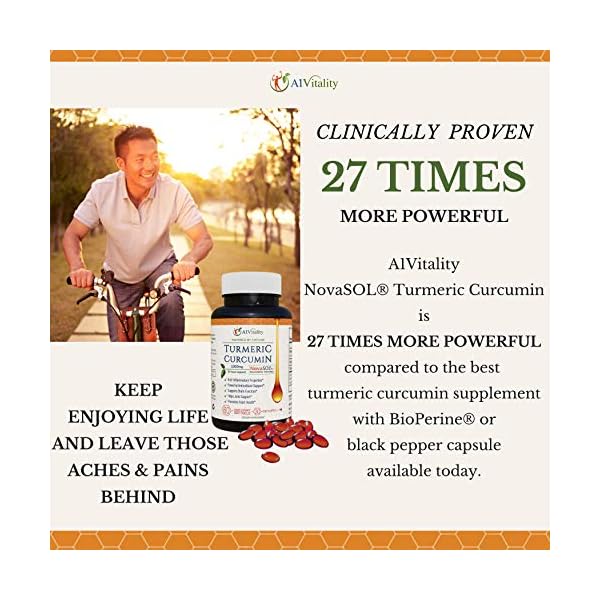A1Vitality Turmeric Curcumin NovaSOL Supplements 1000mg More Potent
