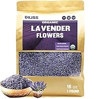 DILISS French Lavender Buds Organic Top Grade Dried Lavender Flower 100% Pure and Natrual Lavender Fresh Fragrance Large Resealable Bag (16OZ)