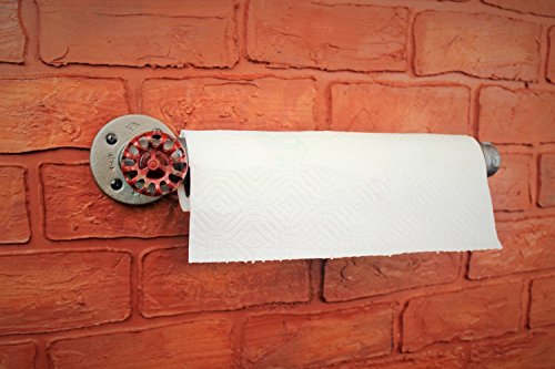 Paper Towel Holder - Industrial Pipe Steampunk kitchen towel holder, Metal industrial black pipe, Kitchen decor, Kitchen fixture, Towel bar