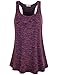 Cestyle Womens Tank Tops Workout, Woman Plus Size Clothing Boat Neck Sleeveless Flowy Shirts Loose Fit Racerback Long Tanks Purple XX-Large