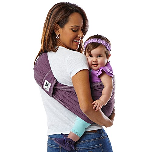 Baby K'tan Original Baby Wrap Carrier, Infant and Child Sling - Simple Wrap Holder for Babywearing - No Rings or Buckles - Carry Newborn up to 35 lbs, Eggplant, Women 6-8 (Small), Men 37-38