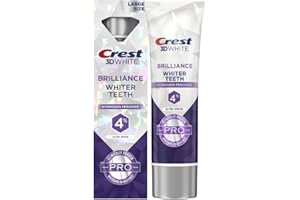 Crest 3D White Brilliance Pro Ultra White Teeth Whitening Toothpaste, 3.8 oz, Anticavity Fluoride Toothpaste, 4% Hydrogen Peroxide, Active Whitening Protection