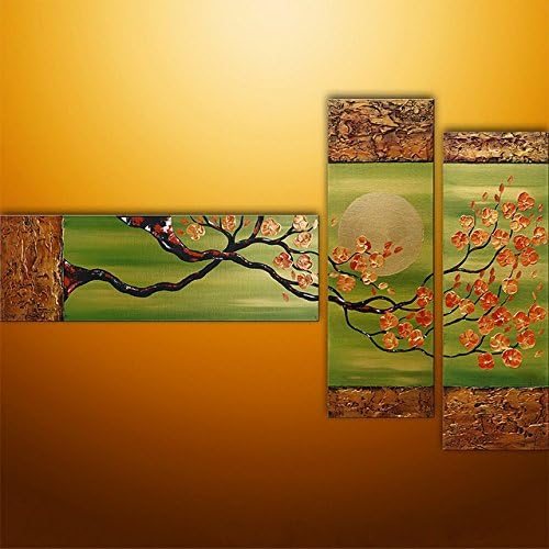 Santin Art-Remember Me-Hand-Painted Oil Paintings on Canvas Stretched and Framed Modern Abstract Wall Art Paintings for Wall Decorations Home Decorations H39 (10x28inchx3pcs)