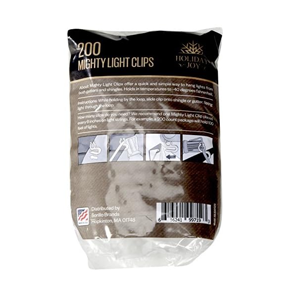 Holiday Joy 200 Mighty Clip Lights Quick & Easy Installation of Christmas Lights on Shingles