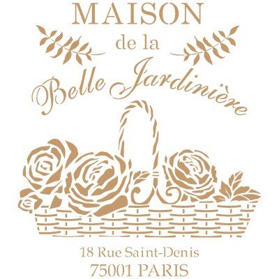 Stencil Deco Vintage Composition 215 Maison Belle Jardin Approximate Measurements: Outer stencil measurements: 25 x 25 cm, Design measurements: 22 x 20 cm.