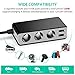 [Updated Version] 3-Socket Cigarette Lighter Splitter,120W 12V/24V Car Power DC Outlet Adapter with 6.8A 4 USB Charging Ports Car Charger
