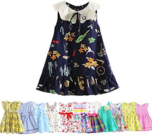 Abalaco Girls Kids 100% Cotton Summer Printed Sundress Floral Casual Toddler Tutu Dress