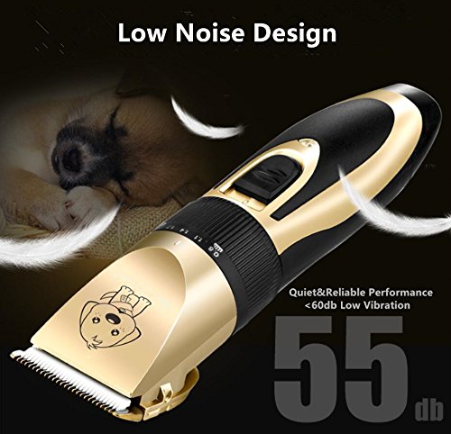 image for Kuso Professional Pet Clippers, Low Noise Dog Clippers Rechargeable Co