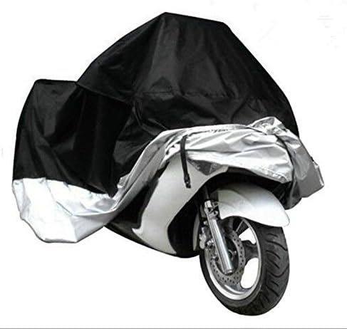 Tsofu Motorcycle MTB Bike Bicycle Scooter Dust UV Protector All-season Rain Sun Cover M - Size M 79X36X40 Inch - Black&amp;Silver