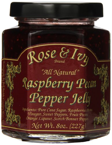 Rose & Ivy Pepper Jelly, Raspberry Pecan, 8.0 Ounce