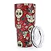 Pandaria 30 oz Stainless Steel Vacuum Insulated Tumbler with Lid - Double Wall Travel Mug Water Coffee Cup for Ice Drink & Hot Beverage, Sugar Skull Red