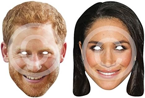 Prince Harry & Meghan Markle Printed Card Mask Set