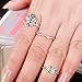 SUNSCSC Retro Vintage Multilayers Crystal Above Knuckle Ring Band Midi Ring Set of 6 Pcs