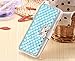 iPhone 6S Plus Case,iPhone 6 Plus Case,Luxury 3D Bling Crystal Rhinestone Flip Wallet Case PU Leather Scratch Resistant Stand Card Slots Case +Touch Pen Dust Plug for iPhone 6S Plus/6 Plus,Light Blue