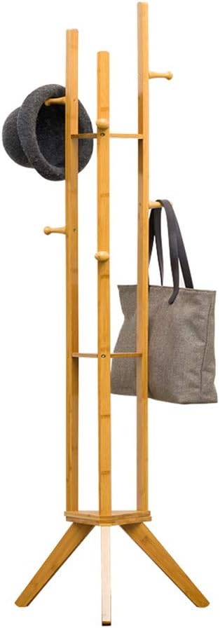 Yangxuelian Coat Rack 6 Bold Hooks Clothes Stand Tree Stylish Wooden Hat Coat Rail Stand 167cm Wooden Coat Rack Stand Rack Clothes Jacket Storage for Handbag Clothes Accessories