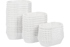 VICASKY 1000pcs Disposable White Loaf Pan Liners 10cm Non-Stick Rectangular Cake Paper Cups for Baking