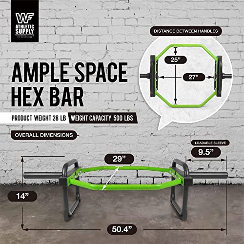 CAPHAUS Olympic Hex Bar, Hex Trap Weightlifting Bar, 2Inch Shrug Bar