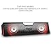 Bluetooth Speaker, DBPOWER BX-100 Wireless Portable Bluetooth Speaker with Enhanced Bass Resonator & LED Display, FM Radio, Alarm Clock, Built-in Microphone, Black Red